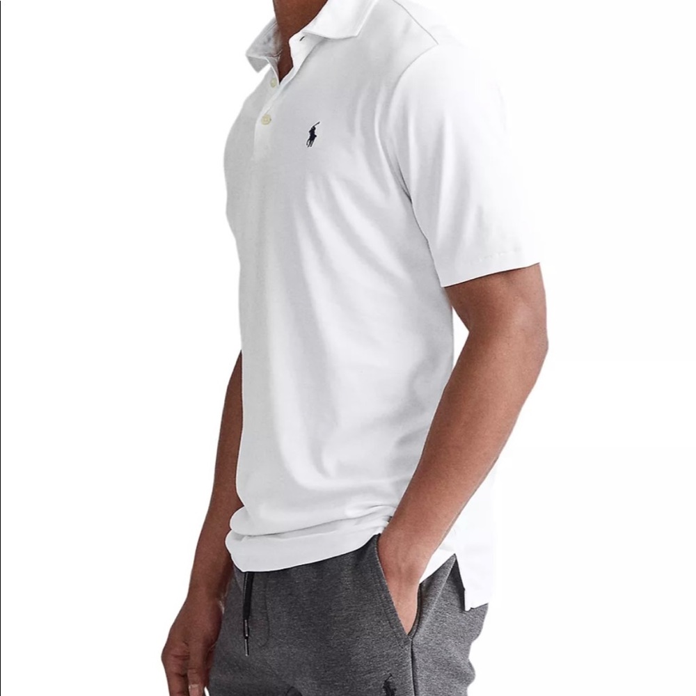 Men's Classic-Fit Soft Cotton
Polo Shirt. This is custom slim fit.